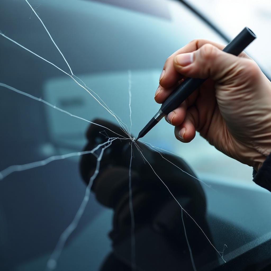 Long windshield crack being repaired in Lubbock, TX