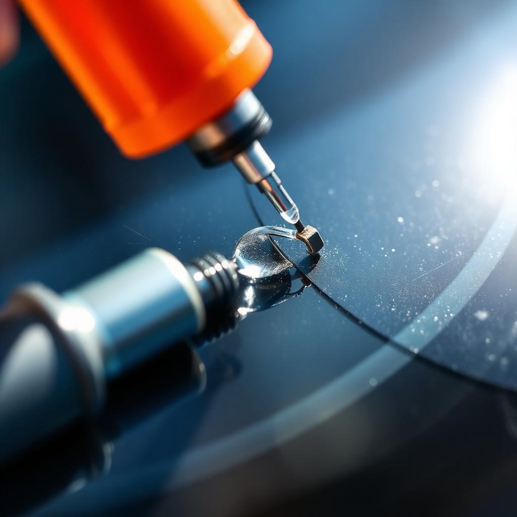 Windshield chip repair with resin injector in Lubbock, TX